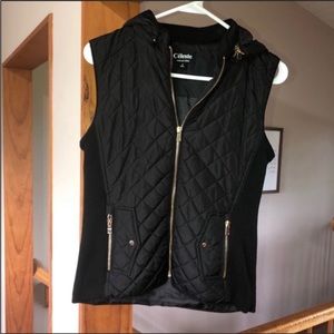 Celeste Black hooded fall vest